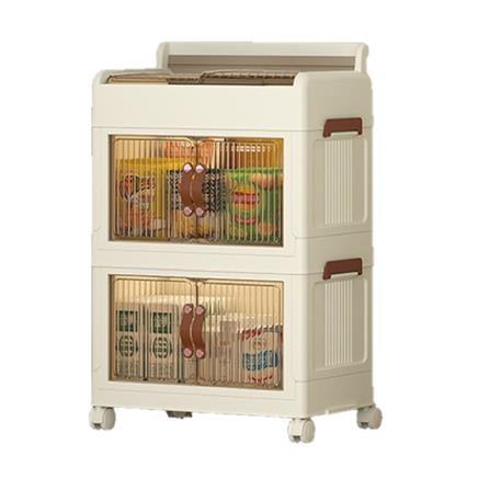 2-TIER STORAGE CABINET WITH WHEELS 45X27X68.5CM COSSY+ 9089-2 WHITE/IVORY