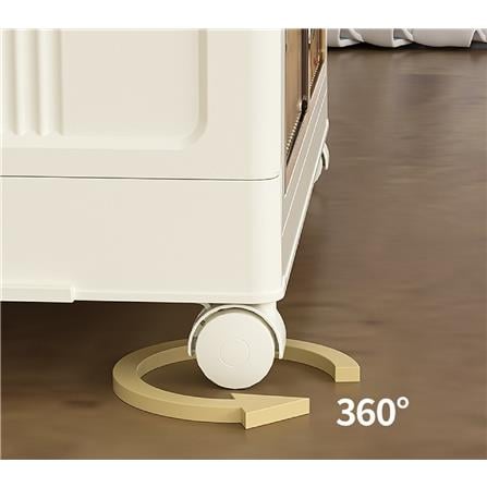 2-TIER STORAGE CABINET WITH WHEELS 45X27X68.5CM COSSY+ 9089-2 WHITE/IVORY