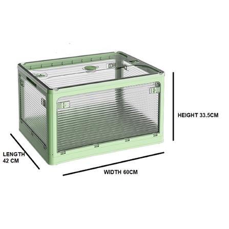 FOLDABLE STORAGE BOX 80L 60X42X33.5CM COSSY+ 9002 BAMBOO GREEN