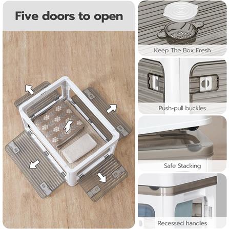 FOLDABLE STORAGE BOX 80L 60X42X33.5CM COSSY+ 9002 BAMBOO GREEN