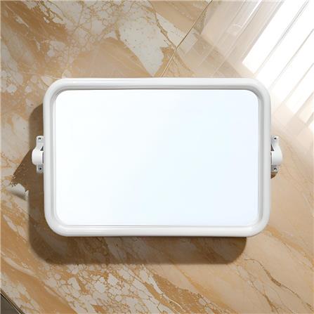 BATH TIME PLASTIC SQUARE MIRROR 14915 WHITE