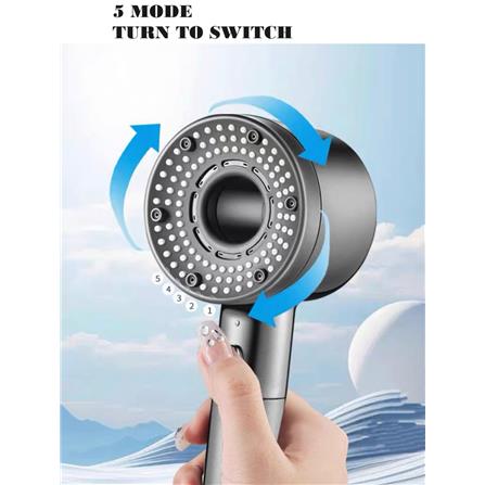 COSSY+ HAND SHOWER CP-DS HIGH PRESSURE SHOWER HEAD BLACK