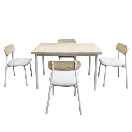 DINING SET 4-SEATER FURDINI GENTO LIGHT OAK/WHITE