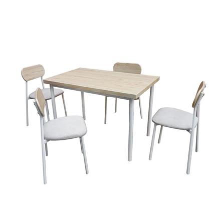 DINING SET 4-SEATER FURDINI GENTO LIGHT OAK/WHITE