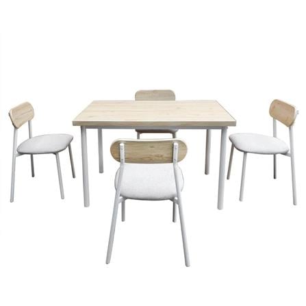 DINING SET 4-SEATER FURDINI GENTO LIGHT OAK/WHITE
