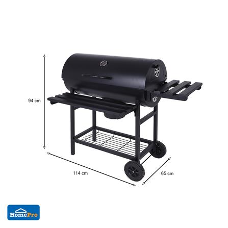 SPRING CHARCOAL BARBECUE GRILL BARREL PRO BLACK