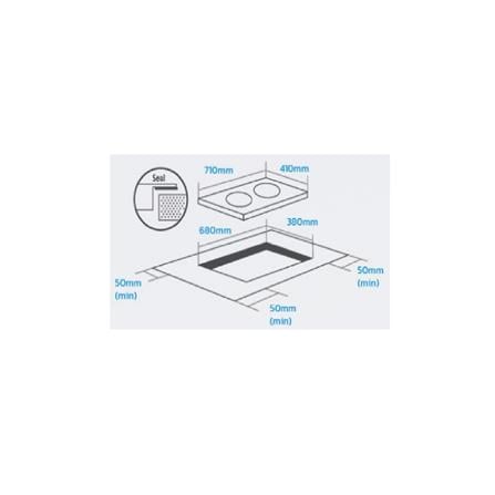 ELBA INDUCTION CERAMIC HOB EICH-Q7052ST(BK) DUAL COOKING ZONES 71CM