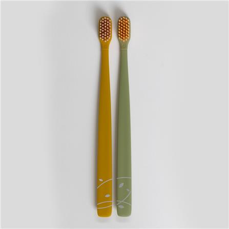 FLIPPER TWIGO TOOTHBRUSH F28802-00 MUSTARD YELLOW/ OLIVE GREEN