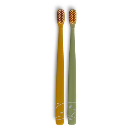 FLIPPER TWIGO TOOTHBRUSH F28802-00 MUSTARD YELLOW/ OLIVE GREEN