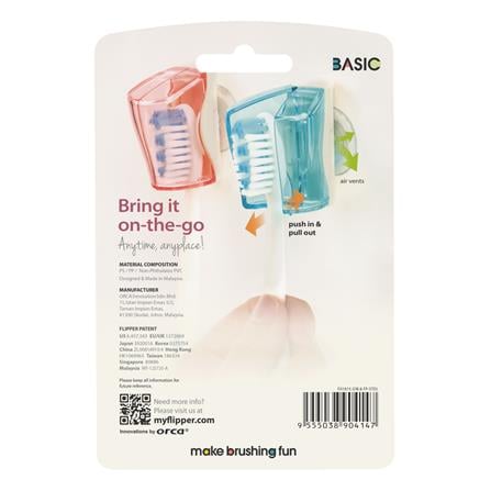 FLIPPER TOOTHBRUSH HOLDER BASIC 2-IN-1 F01801-00 OCEAN BLUE + FLORA PINK