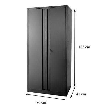 HIGH STEEL CABINET WITH SOLID DOORS FURDINI BROOK GOS002 BLACK [EXCLUSIVE FROM HOMEPRO THAILAND]