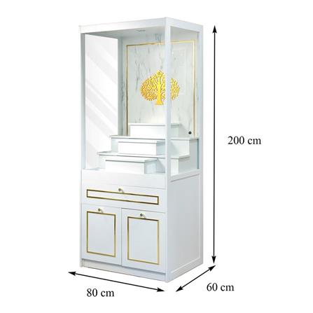 BUDDHA ALTAR CABINET FURDINI MINGMONGKOL 80CM WHITE/MARBLE PATTERN [EXCLUSIVE FROM HOMEPRO THAILAND]