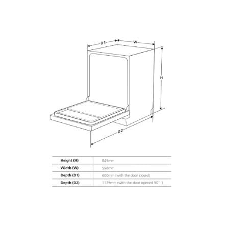 LIVINOX FREE STANDING DISHWASHER LDW-14P-8BL 8PROGRAM 14 PLACE SETTING
