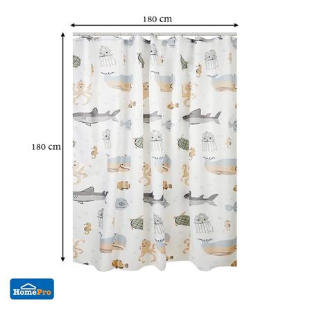 MOYA POLYESTER SHOWER CURTAIN ACS23464A 180X180CM