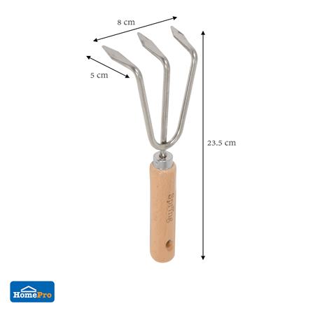 3-TINE HAND RAKE WITH WOODEN HANDLE SPRING HT03118