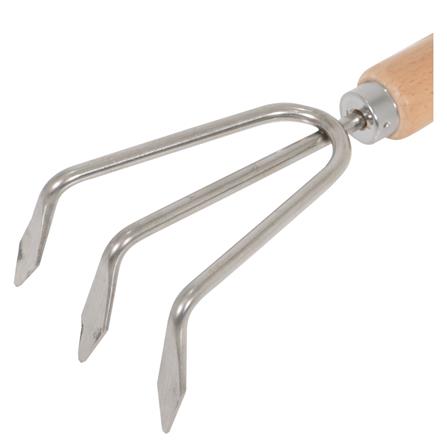 3-TINE HAND RAKE WITH WOODEN HANDLE SPRING HT03118