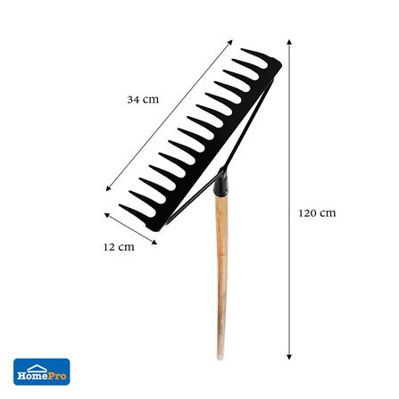 RAKE WITH HANDLE SPRING 14 WELDED STEEL TINES