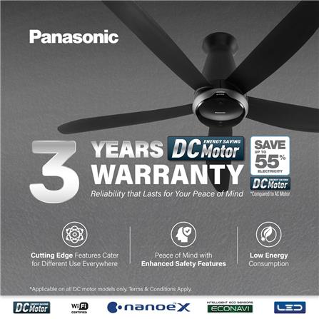 PANASONIC WIFI CEILING FAN F-M15ECVBKSH BLACK 60"