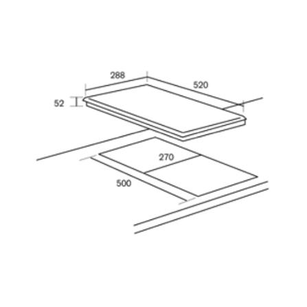RUBINE DOMINO INDUCTION HOB RIH-VELOCE35-BL BLACK 28.8CM