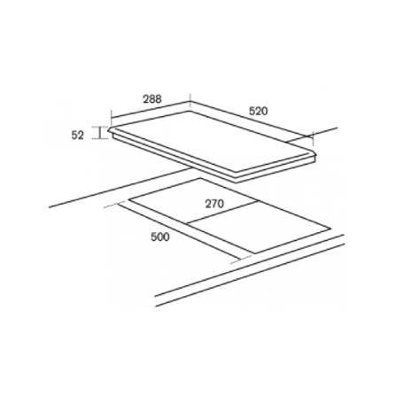 RUBINE DOMINO CERAMIC HOB RCE-VULCAN30-BL 29CM