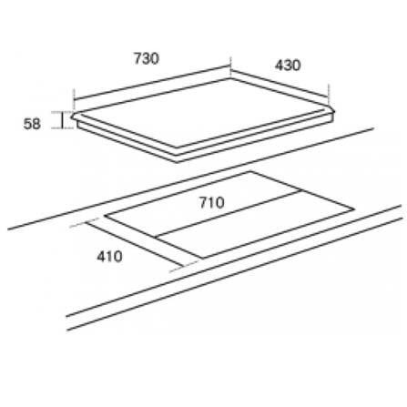 RUBINE CERAMIC HOB RCE-VULCAN40-BL 73CM