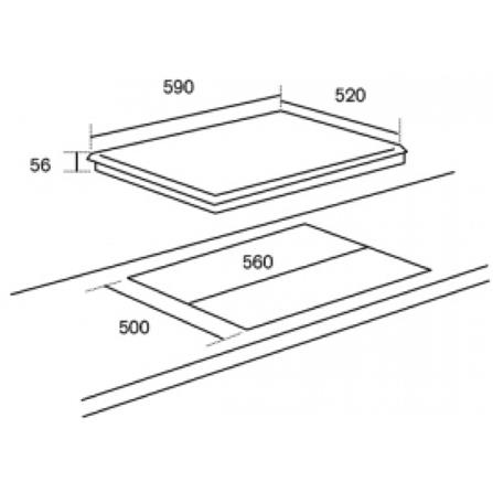 RUBINE INDUCTION HOB RIH-VELOCE58-BL BLACK 59CM