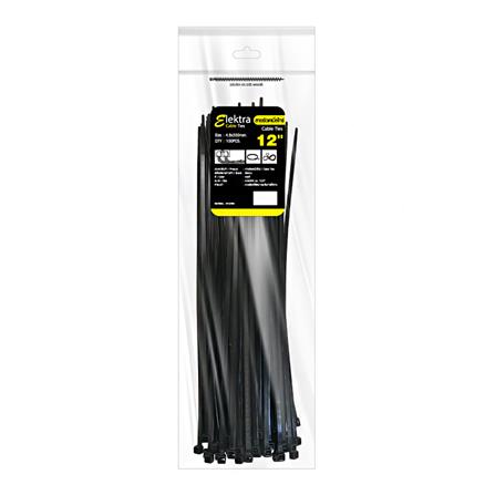 ELECKTA CABLE TIE 12"/300MM BLACK 100PCS