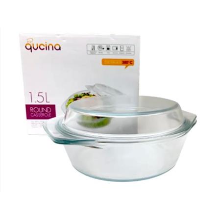 CENTO QUCINA GLASS  CASSEROLE 1.5L ROUND WITH LID HOM-QCN1.5L