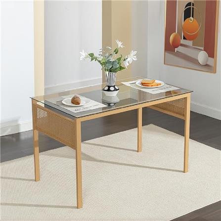 DINING TABLE PP RATTAN 1.2M OAK