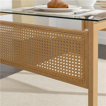 DINING TABLE PP RATTAN 1.2M OAK