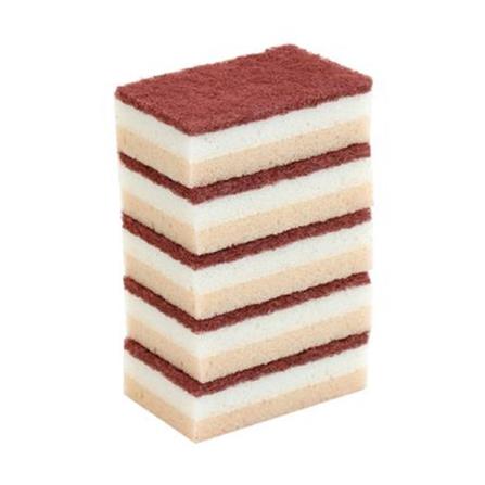 CELLULOSE SPONGE 3-LAYER ACCO 11X7X3.5CM 5PCS BEIGE/BROWN