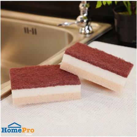 CELLULOSE SPONGE 3-LAYER ACCO 11X7X3.5CM 5PCS BEIGE/BROWN