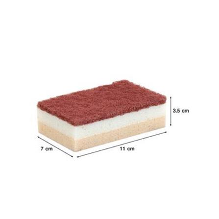 CELLULOSE SPONGE 3-LAYER ACCO 11X7X3.5CM 5PCS BEIGE/BROWN