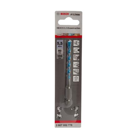 MULTI CONSTRUCTION DRILL BIT BOSCH HEX-9 5.5X50X85MM