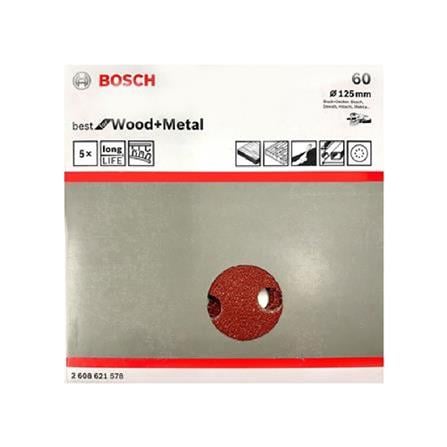 BOSCH VELCO SANDING DISC 5" 80-GRIT 2608621579