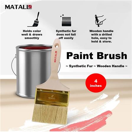 MATALL 4.0" SYNTHETIC BRUSH WOODEN HANDLE WHITE