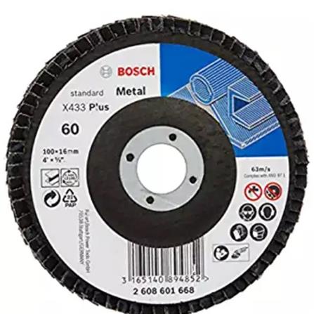 BOSCH FLEXIBLE FLAP DISC 4" (P60) 2608603700