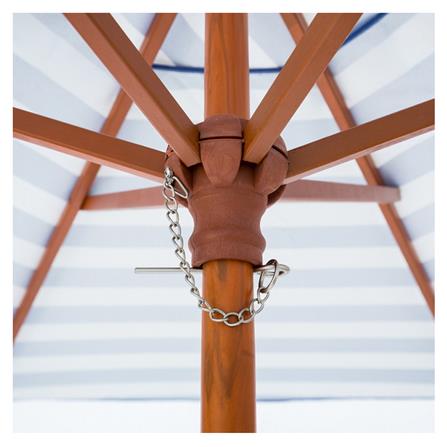 PARASOL IVY WOOD STRIP 2.1M ROUND WHITE/BLUE