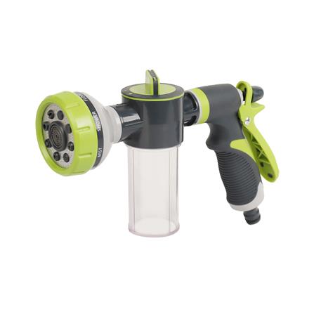 GARDEN HOSE NOZZLE WITH DETERGENT DISPENSER SPRING 8-PATTERN SG01664