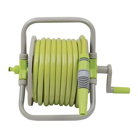 GROUND-BASED GARDEN HOSE REEL SPRING RL12 GN20 1/2INX20M GREEN/GREY