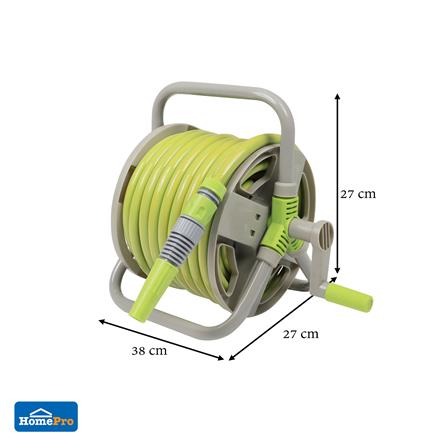 GROUND-BASED GARDEN HOSE REEL SPRING RL12 GN20 1/2INX20M GREEN/GREY