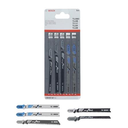 BOSCH JIGSAW BLADE SET WOOD & METAL 5PCS/PACK