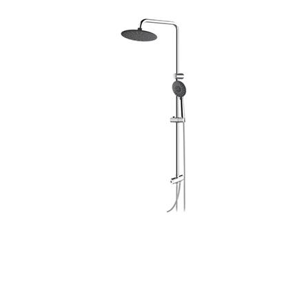 ALPHA SHOWER HEATER DC PUMP WITH RAIN SHOWER EZY-I MATT BLACK (CHROME SHOWER ACCESSORIES SET)
