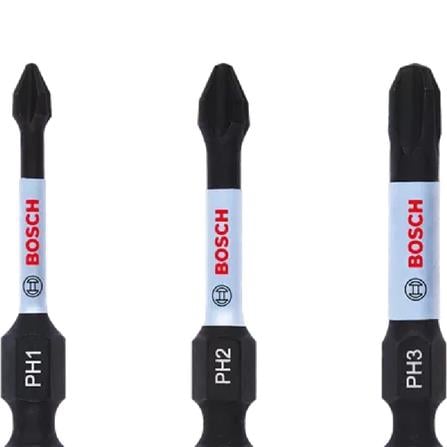 BOSCH SCREWDRIVER BIT PH1 - PH3 50MM (EXPERT FOR IMPACT) 3EA/PACK BLACK