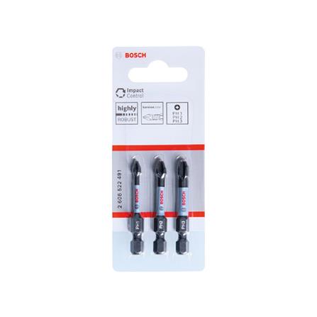 BOSCH SCREWDRIVER BIT PH1 - PH3 50MM (EXPERT FOR IMPACT) 3EA/PACK BLACK
