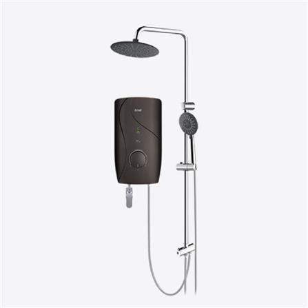 ALPHA SHOWER HEATER DC PUMP WITH RAIN SHOWER F7-I PLUS DARK MOCHA (CHROME SHOWER ACCESSORIES SET)