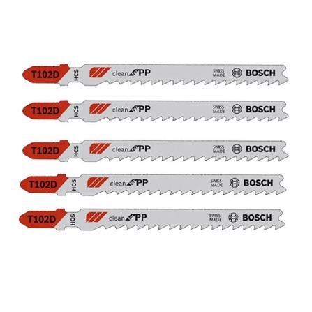 BOSCH JIGSAW BLADE T102D (Clean Cut)(Plastic) 5 - 30mm 5PCS/PACK