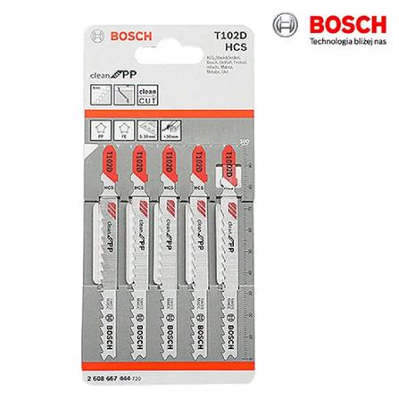 BOSCH JIGSAW BLADE T102D (Clean Cut)(Plastic) 5 - 30mm 5PCS/PACK