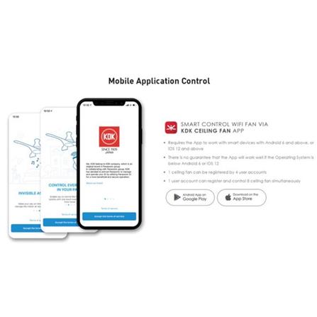 KDK CEILING FAN K15UC PEARL WHITE 5B 60"