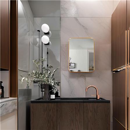 GLOREX LIGHTWEIGHT ALUMINIUM FRAME MIRROR 45X60CM GOLD